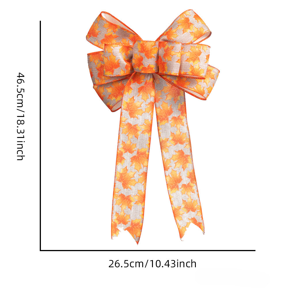 Wholesale Thanksgiving Maple Leaf Bow Fabric Hair Accessories