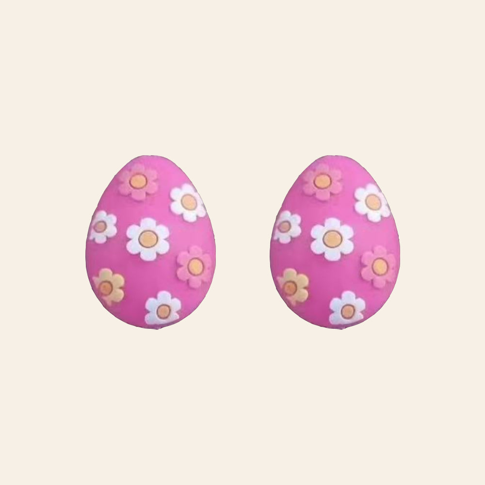 Wholesale 10pcs Cute Colorful Cartoon Flower Eggs DIY Beads