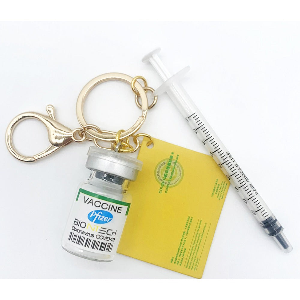 Wholesale Simulation Creative Medicine Bottle Vaccine Keychain