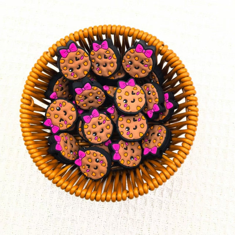 Wholesale 10pcs Cute Cookies Silicone DIY Beads