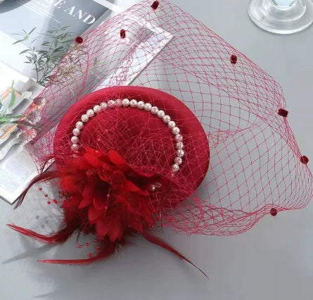 Wholesale Vintage Veil Feathers Hair Clips