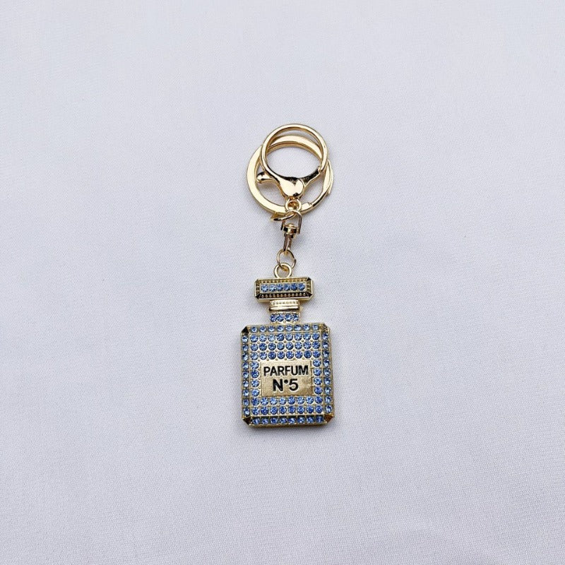 Wholesale Creative Diamond Set Fashion Full Diamond perfume Bottle Bag Car Keychains