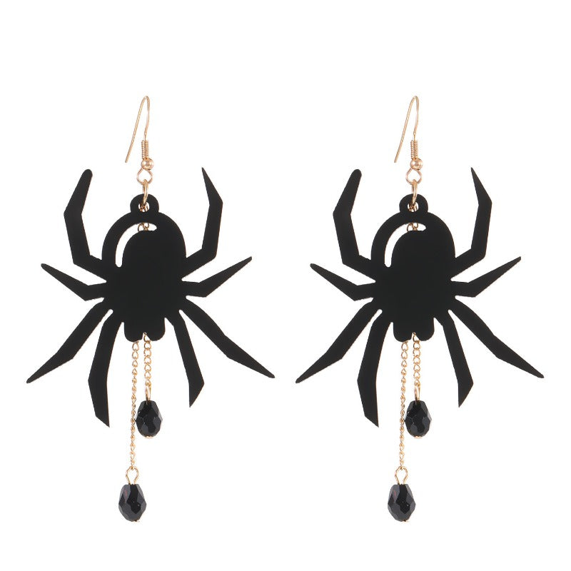 Wholesale Acrylic Gothic Dark Pumpkin Bat Skull Earrings