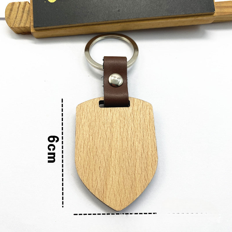 Llavero de madera en blanco de bricolaje al por mayor