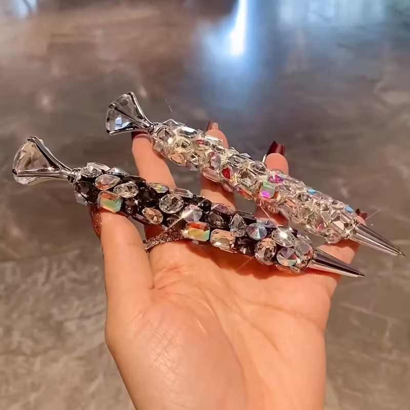 Wholesale Metal Diamond Ballpoint Pens Creative Glitter Pen Barrel Ballpoint Pens OLY-PN-001