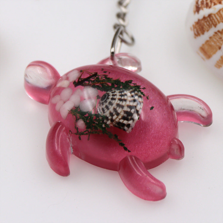 Wholesale 6pcs Resin Glue Starfish Keychain