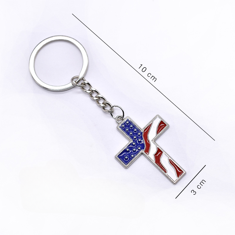 Llavero de aleación de aleación de zinc de bandera estadounidense al por mayor