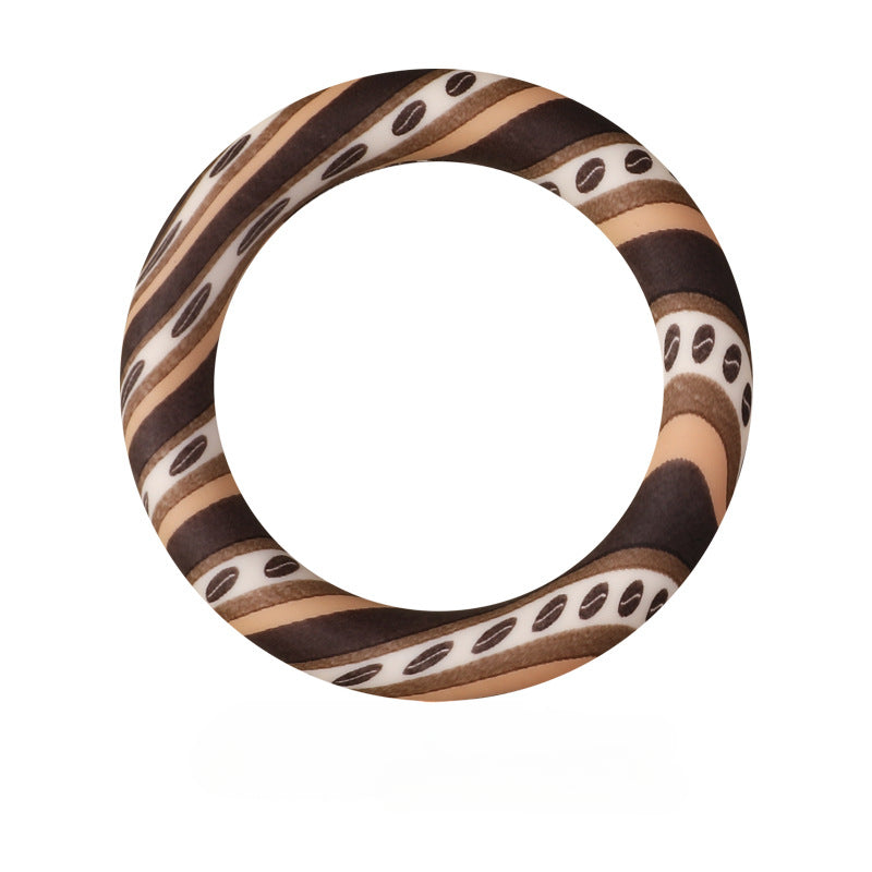 Wholesale 20pcs Silicone Bead Ring Keychain Beaded Jewelry Children DIY Handmade Silicone Bracelet