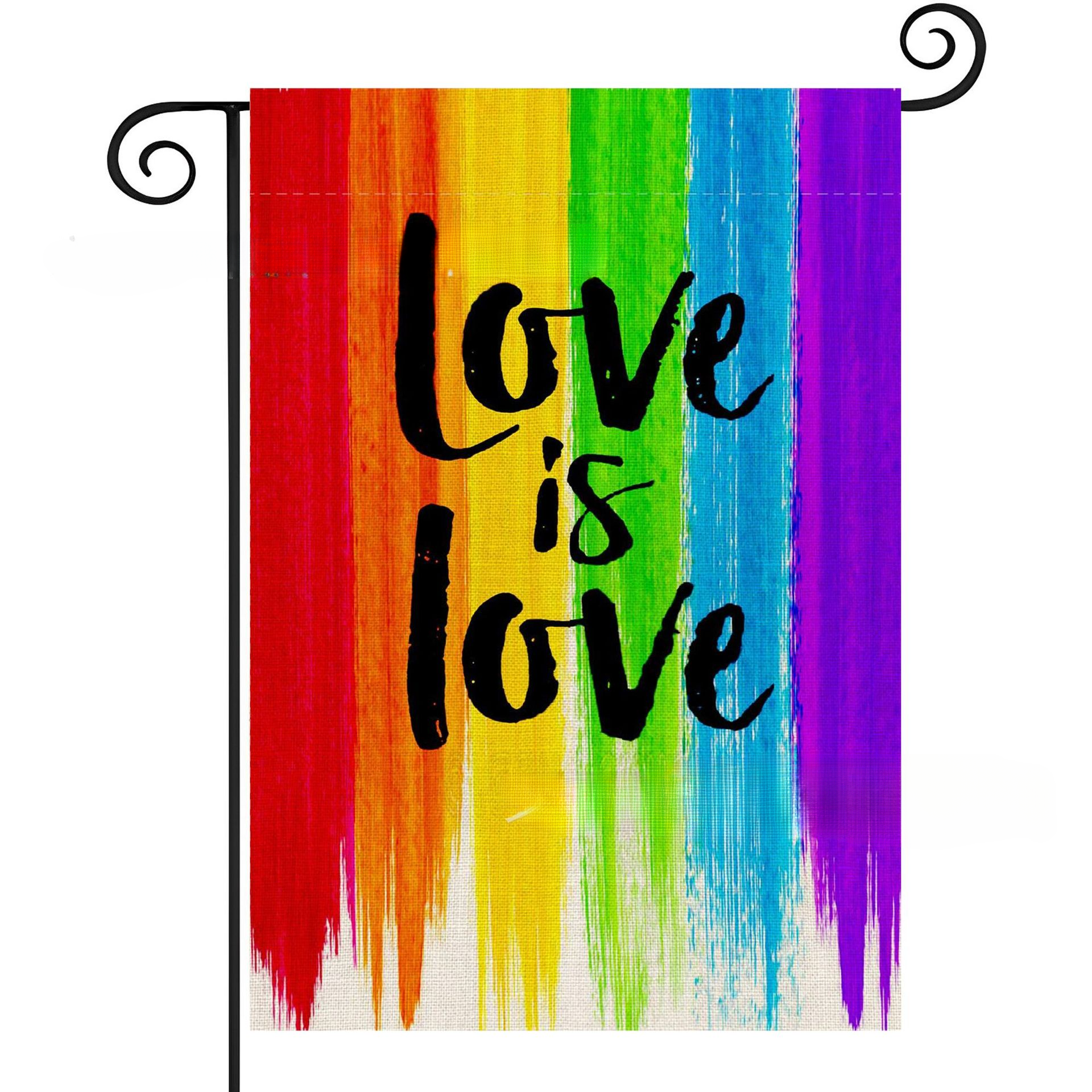 Wholesale Linen LGBT Rainbow Garden Flag