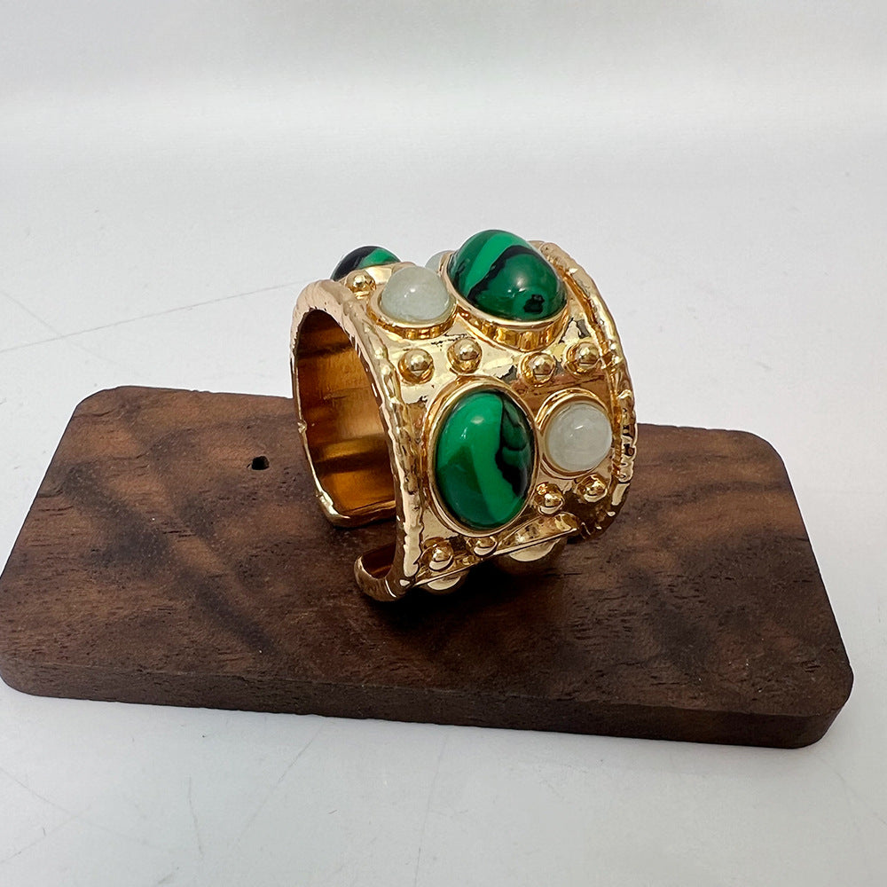 Wholesale Vintage Malachite Open Ring Bracelets