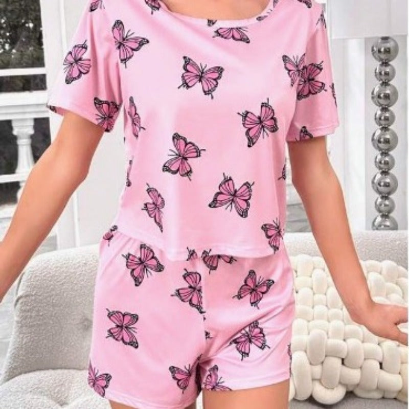 Wholesale Printed Home Short-sleeved Comfortable Wearable Pajamas
