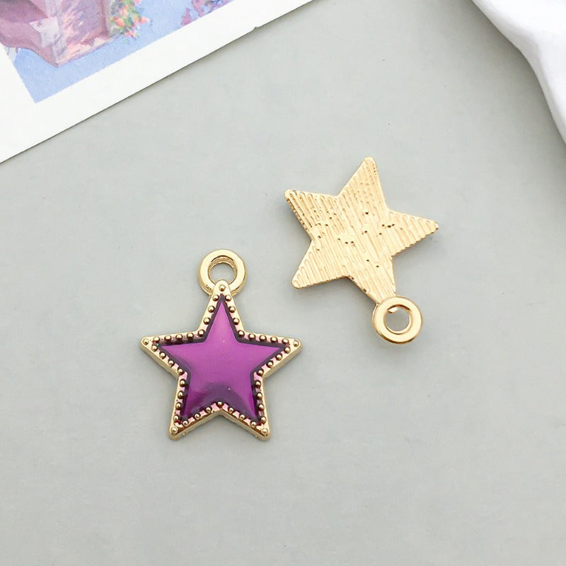 Wholesale Mix 30 Purple Drip Oil Alloy Cute Cartoon Simulation Animal Pendant
