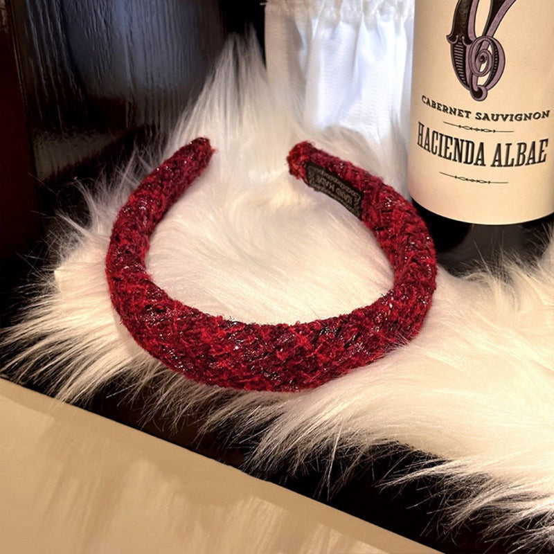 Wholesale Red Facial Wash and Hair Compression with Wide Edge Fabric Headband