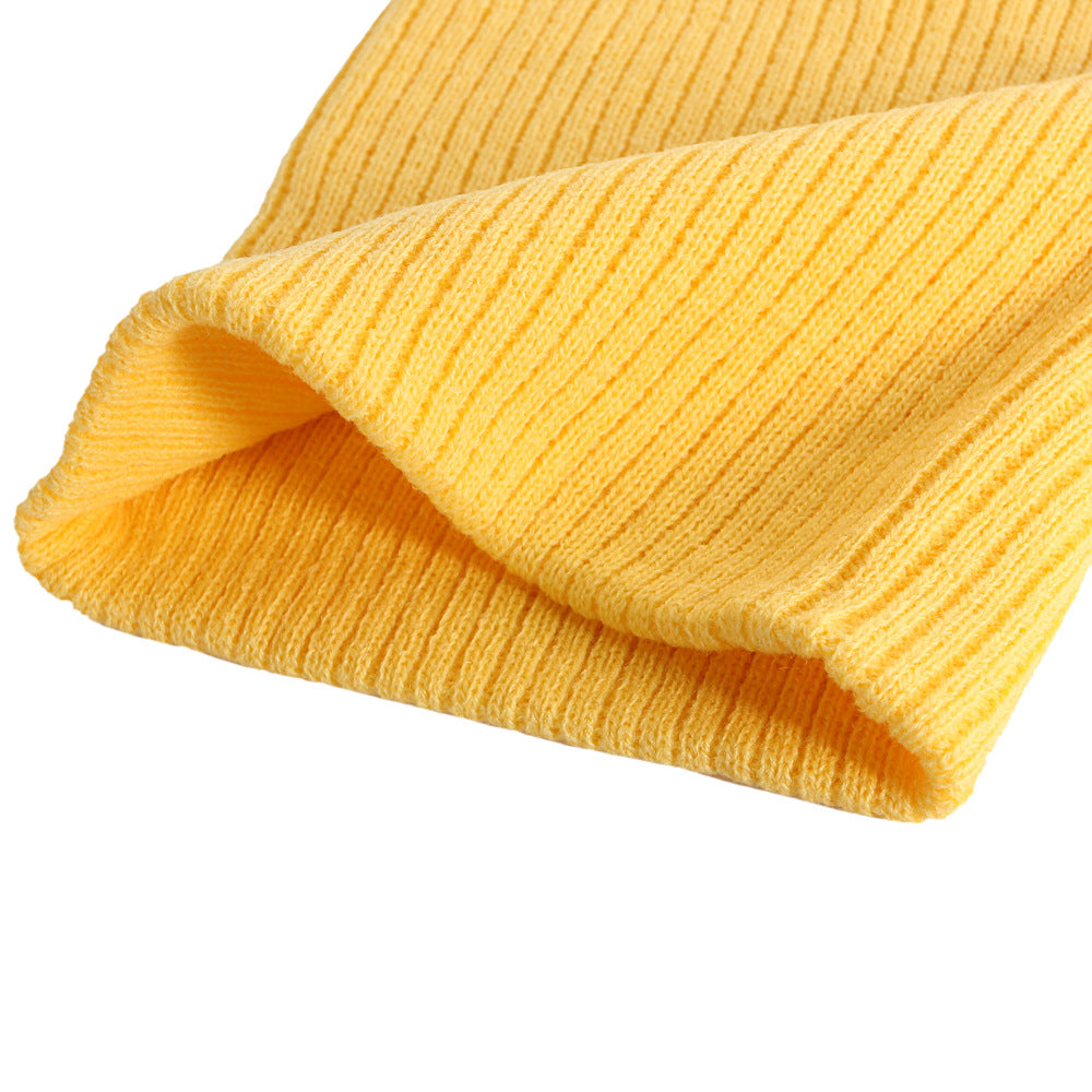 Wholesale Solid Color Striped Pullover Hat Autumn and Winter Warm Knitted Hat