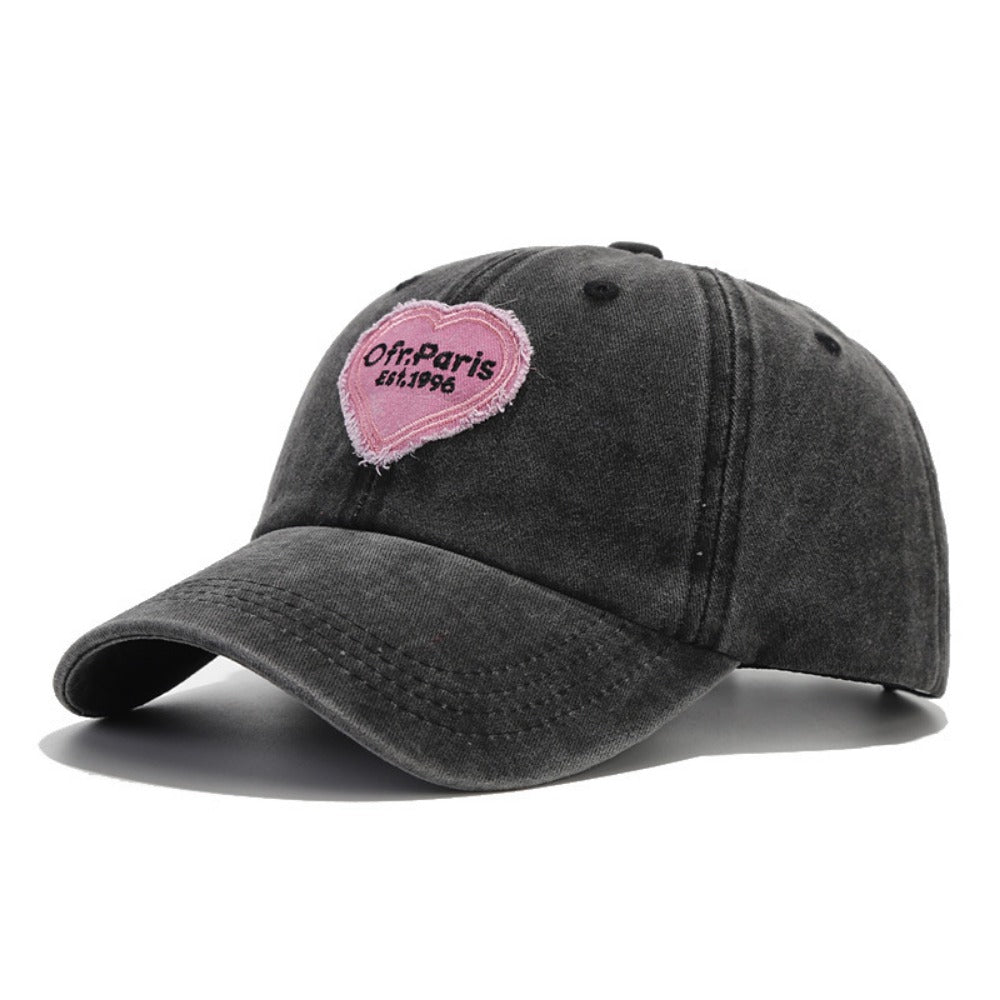 Wholesale Fashion Pink Love Embroidered Washed Baseball Cap