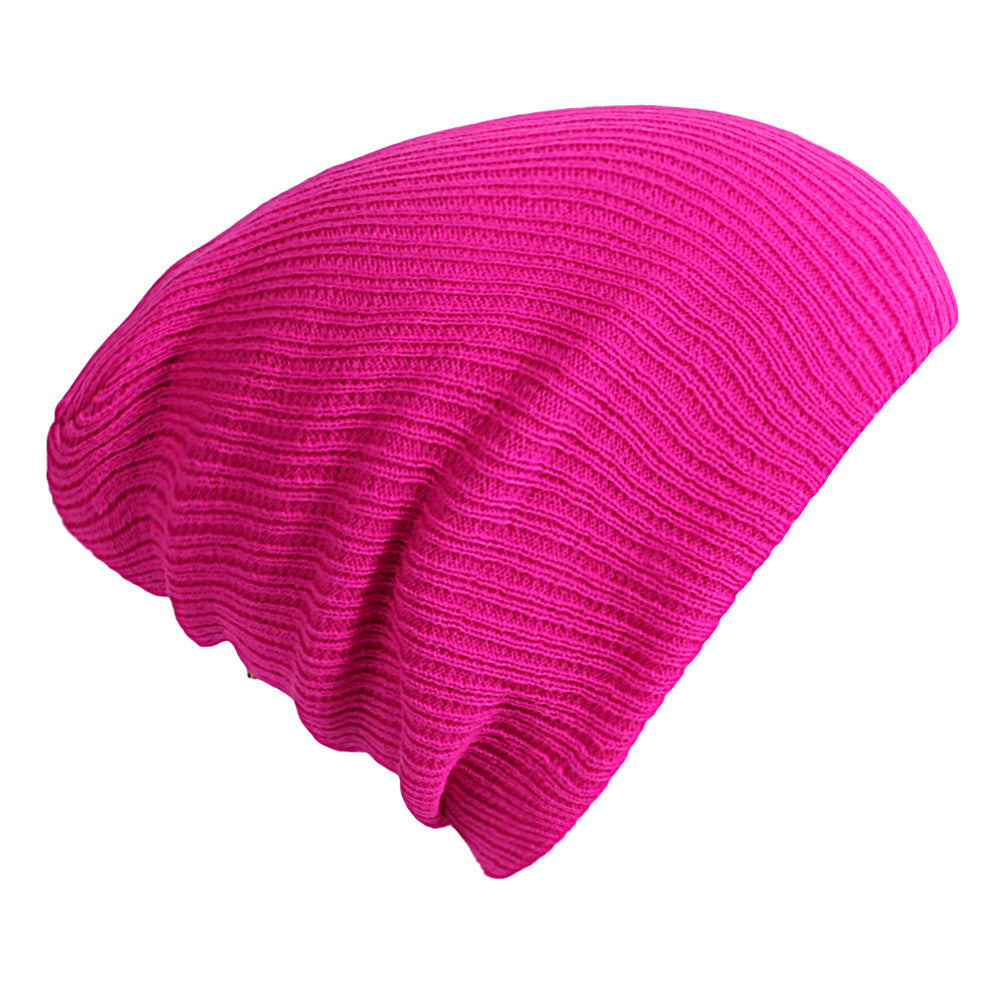 Wholesale Solid Color Striped Pullover Hat Autumn and Winter Warm Knitted Hat