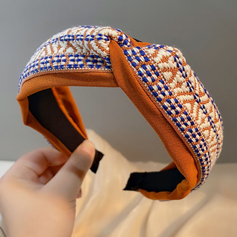 Wholesale Fabric Qianniao Lingge Vintage Wide Edge Headband