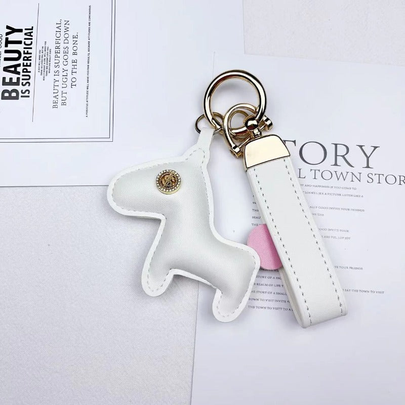 Wholesale USD Horse PU Leather Creative Car Pendant Pattern Pony Keychains