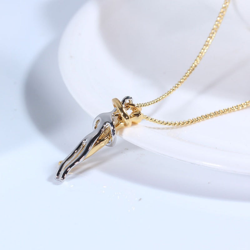 Wholesale Couple Hug Romantic Emotional Expression Clavicle Pendant Necklaces