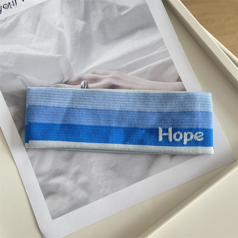 Wholesale Fabric Color Block Alphabet Knitted Wide-brimmed Headband