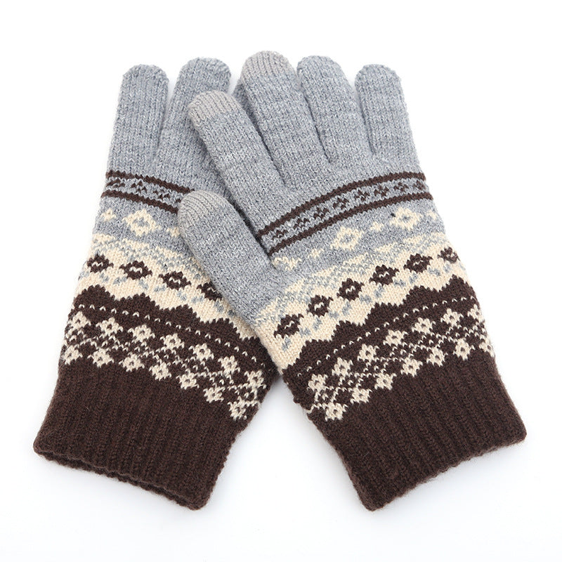 Wholesale Winter Creative Warm Finger Jacquard Touch Screen Glove