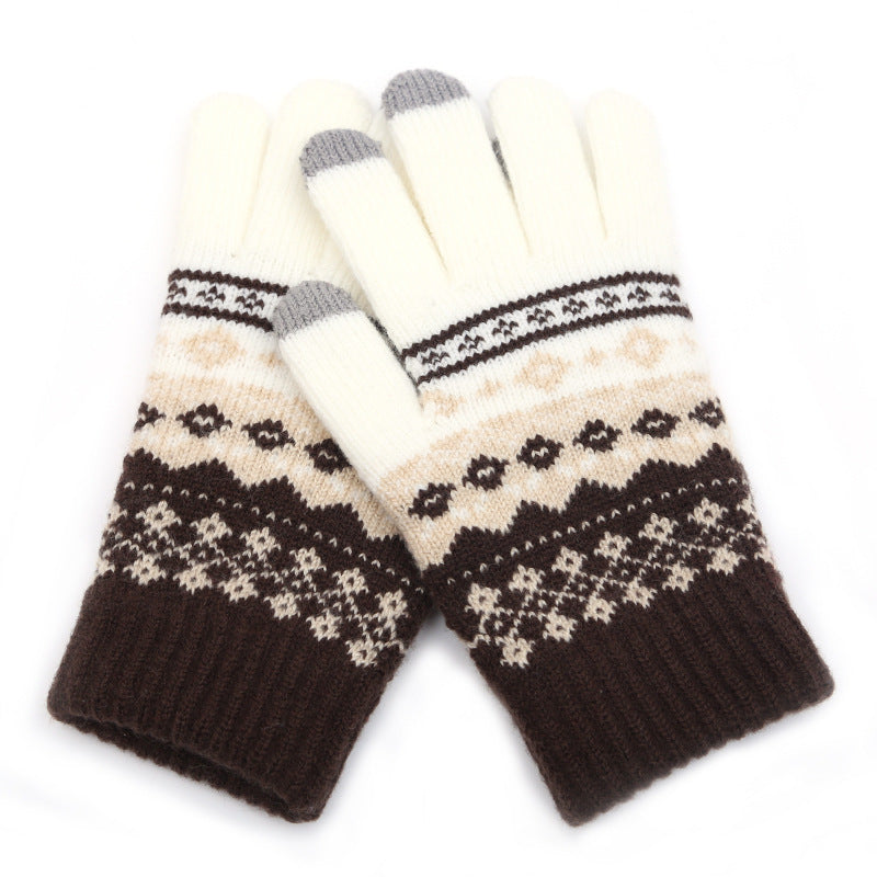 Wholesale Winter Creative Warm Finger Jacquard Touch Screen Glove