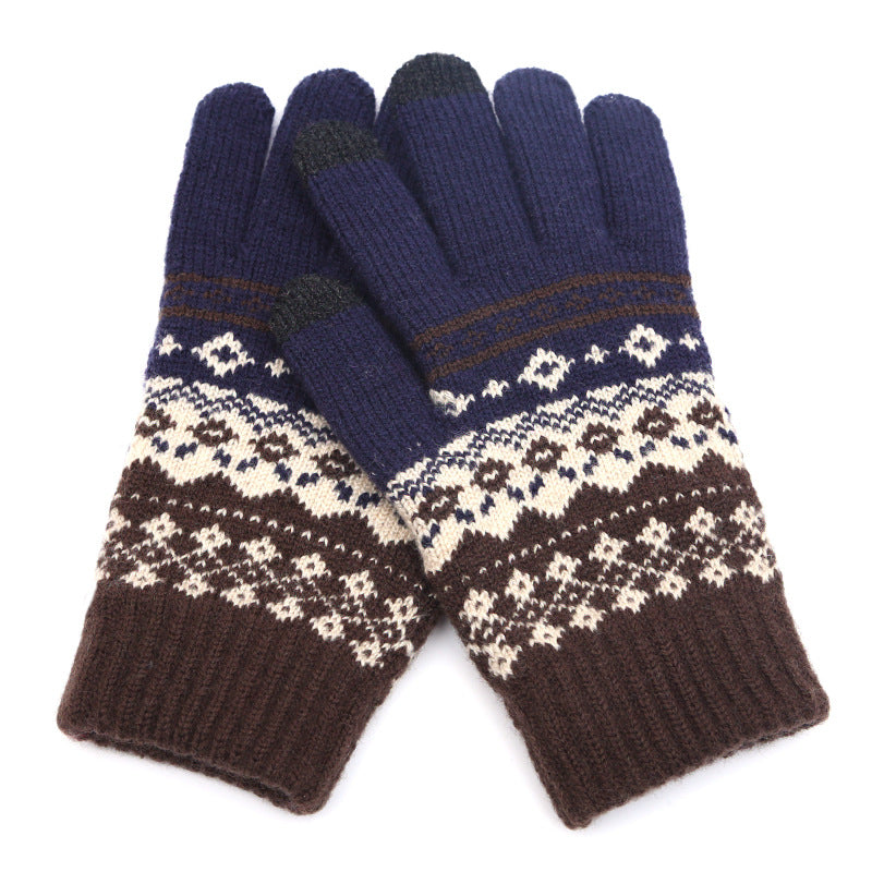 Wholesale Winter Creative Warm Finger Jacquard Touch Screen Glove