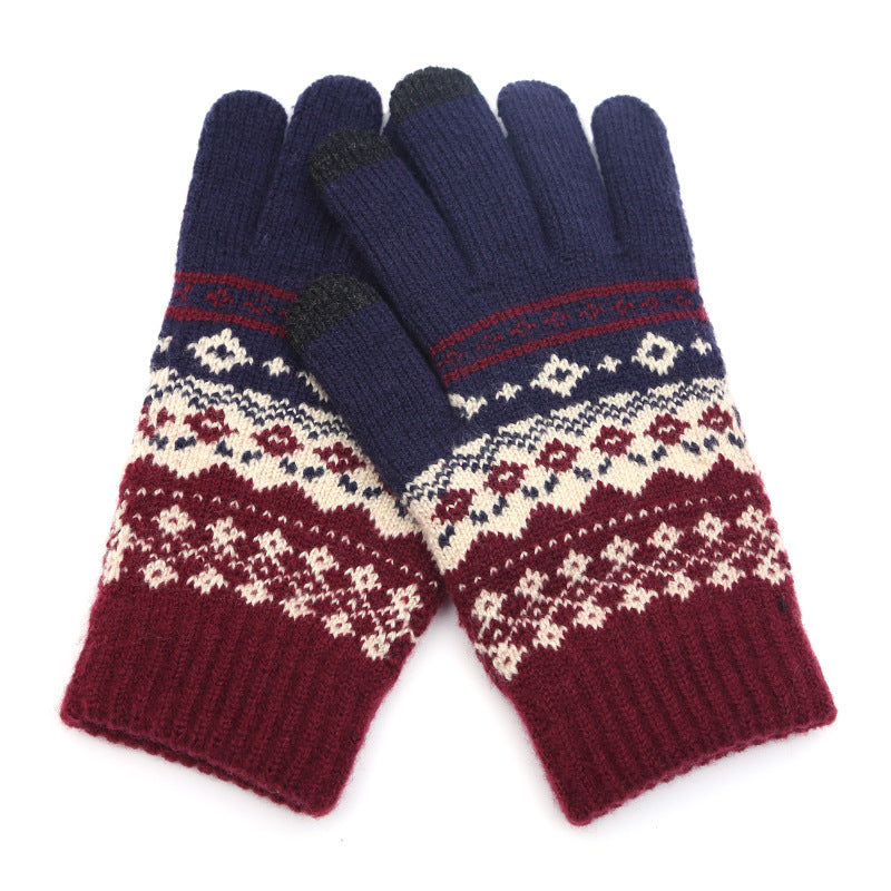 Wholesale Winter Creative Warm Finger Jacquard Touch Screen Glove