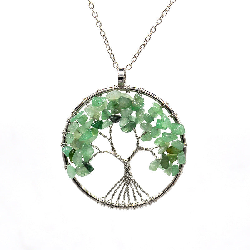 Wholesale Natural Colorful Crystal Life Tree Necklace