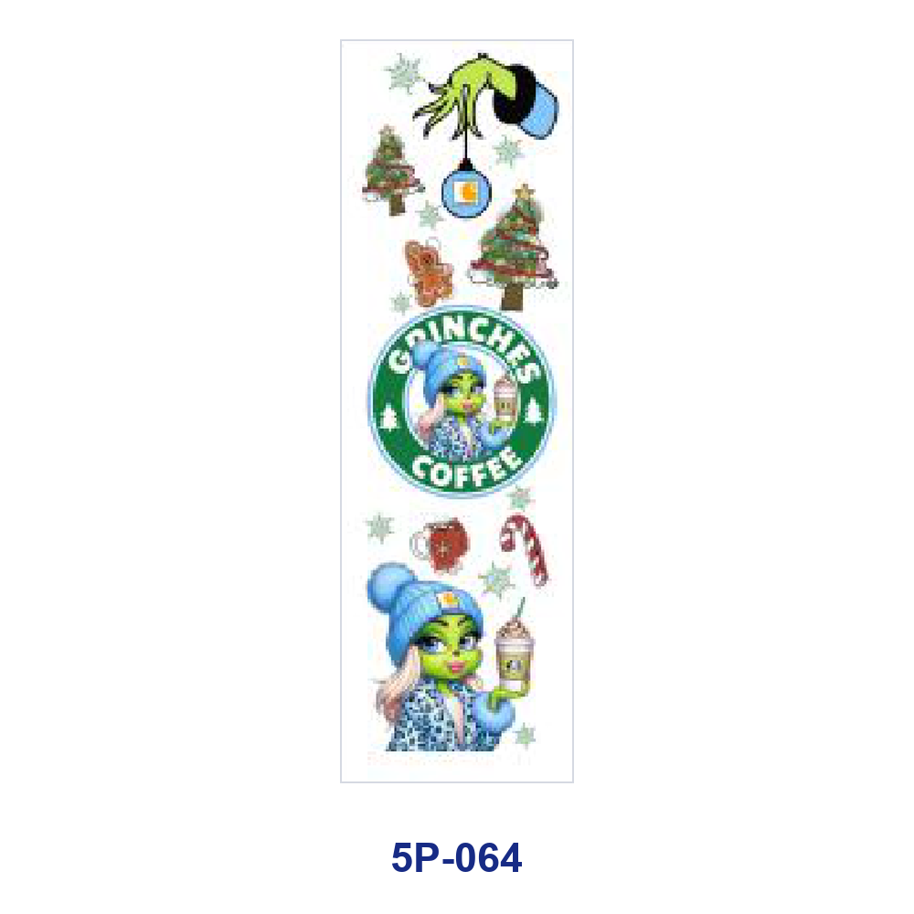 Wholesale 2/ 8/ 16pcs Winter Fashion Girl Coffee Floral Inspirational Phrase Xmas Ornament Print Pen and Bookmark Stickers UV DTF Wraps OLY Exclusive