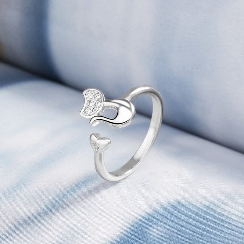 Wholesale Simple cute kitten ring for women