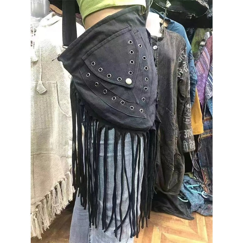 Wholesale Hippie Wasteland Style Bohemian Ethnic Style Niche Tassel Crossbody Shoulder Bag