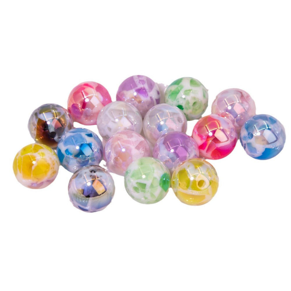 Wholesale 10pcs Colorful Galaxy Resin Round Beads