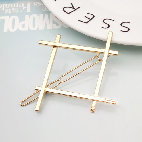 Wholesale 12PCS Triangle Moon Round Geometric Retro Hairpin