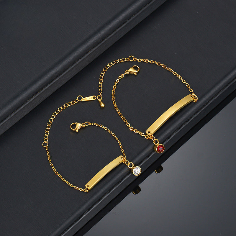 Wholesale Titanium Steel Smooth Curved Zirconia Bracelet