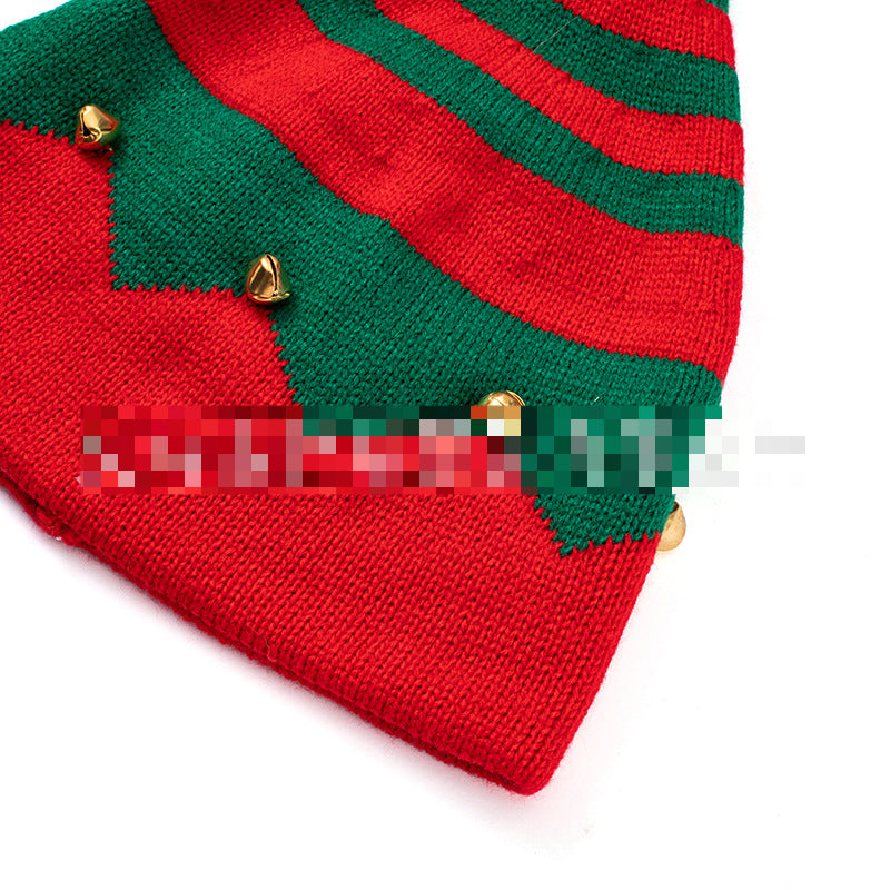 Wholesale Autumn and Winter Christmas Halloween Bell Parent-kid Knitted Striped Beanie