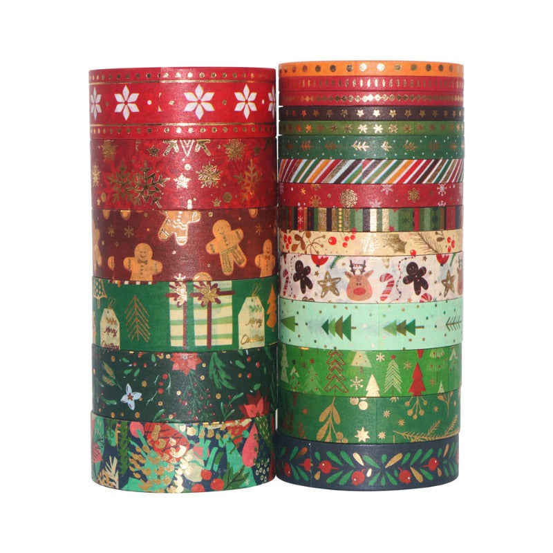 Wholesale Christmas and Paper Tape 21 Rolls Gold Plated DIY Thin Strip Tape