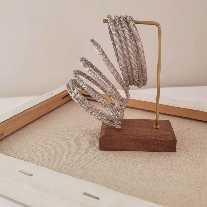 Wholesale Exaggerated Punk Elastic Lines Multi-layer Wrapped Metal Bracelets