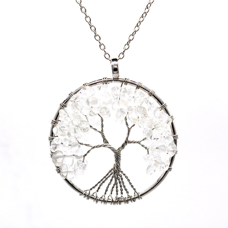 Wholesale Natural Colorful Crystal Life Tree Necklace