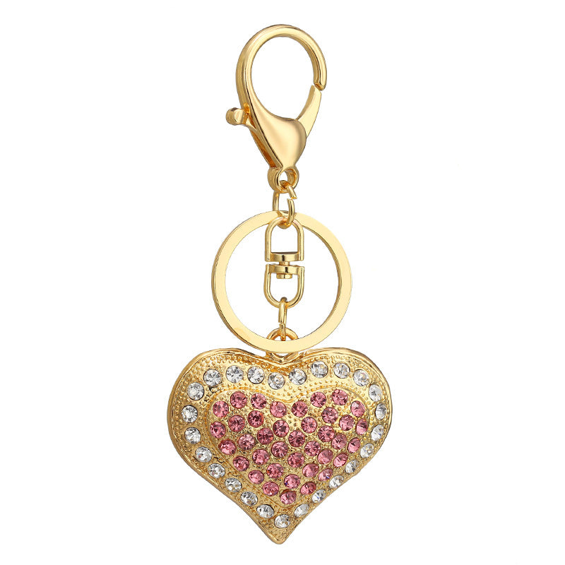 Wholesale Valentine's Day Heart Rhinestone Metal Keychain