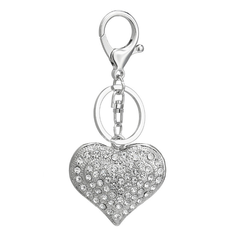 Wholesale Valentine's Day Heart Rhinestone Metal Keychain
