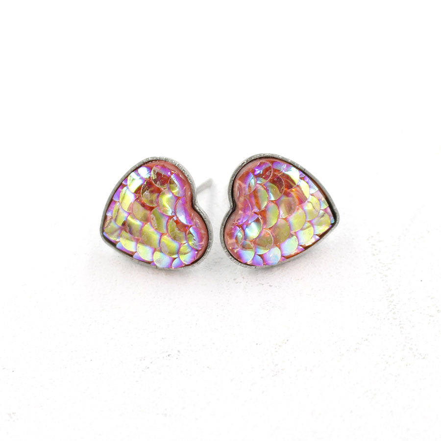 Wholesale Love Shape Fish Scale Sequin Earrings