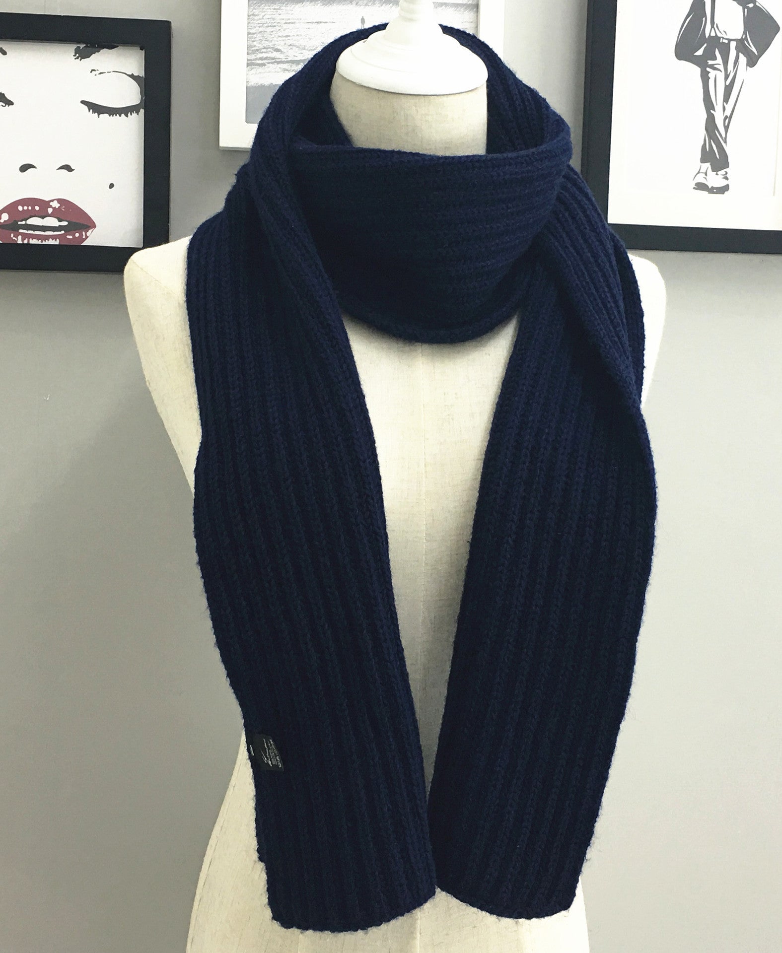 Wholesale Autumn and Winter Solid Color Scarf and Hat Two-piece Set