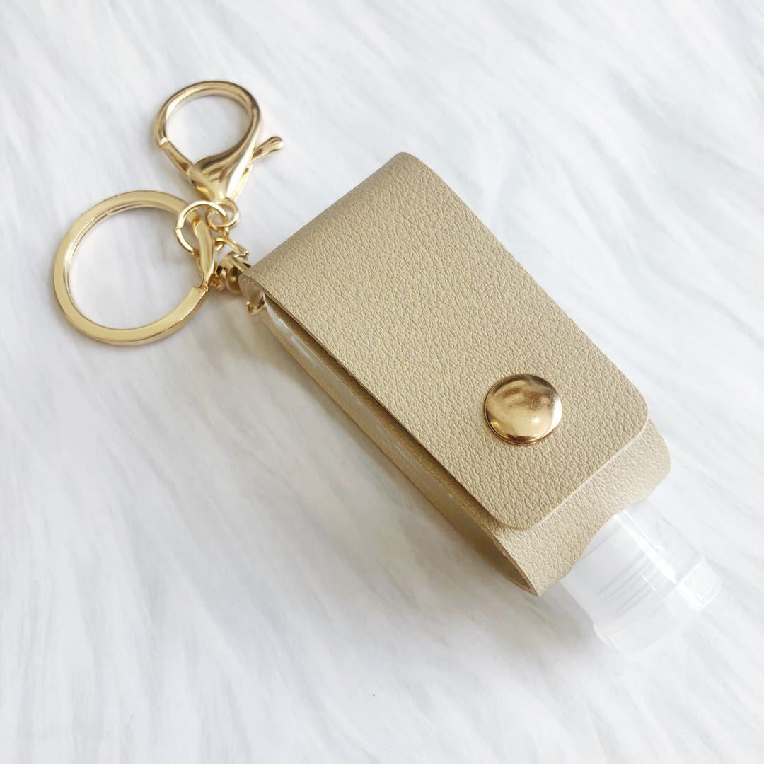 Wholesale Leather Case Perfume T-shaped Bottle Storage Bag Key Chain
