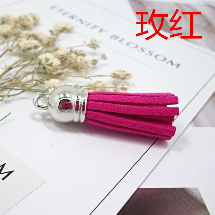 Wholesale 10pcs/pack Velvet Tassel Bag Charm DIY Accessories Keychain