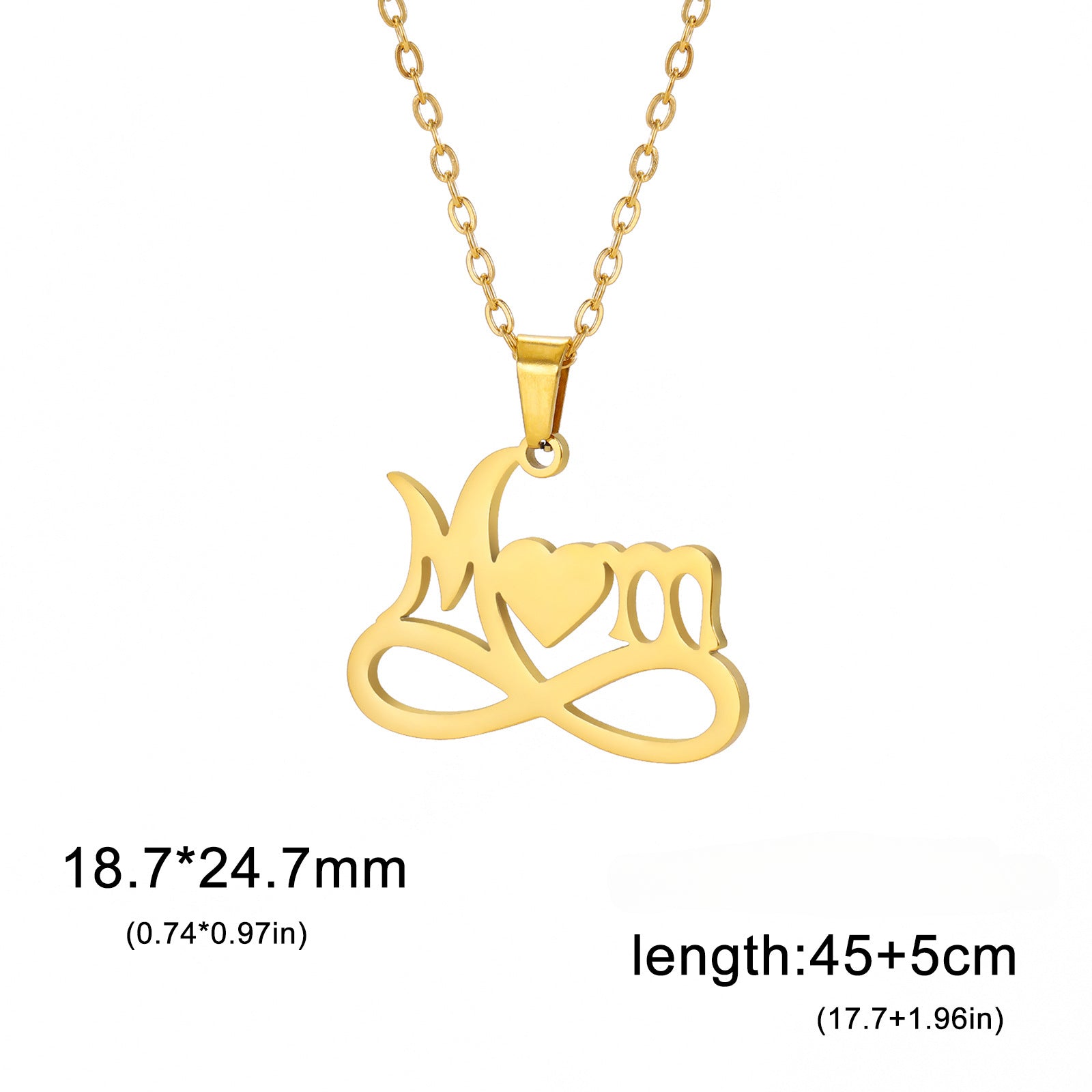 Wholesale Mother's Day Love MOM Pendant Stainless Steel Necklace