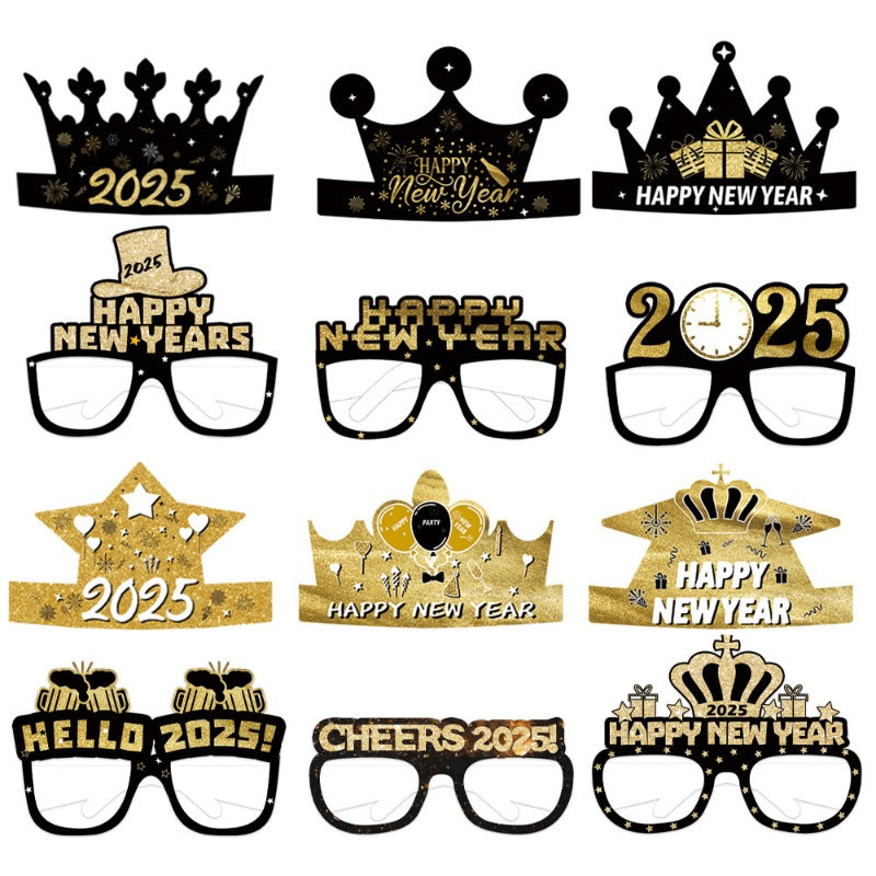 Wholesale 2025 Party Paper Funny Hat Glasses Decorations