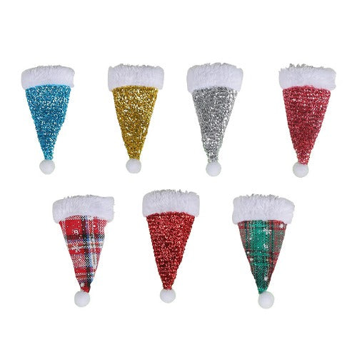 Wholesale Sequin Creative Mini Christmas Hat Cutlery Hat Decoration