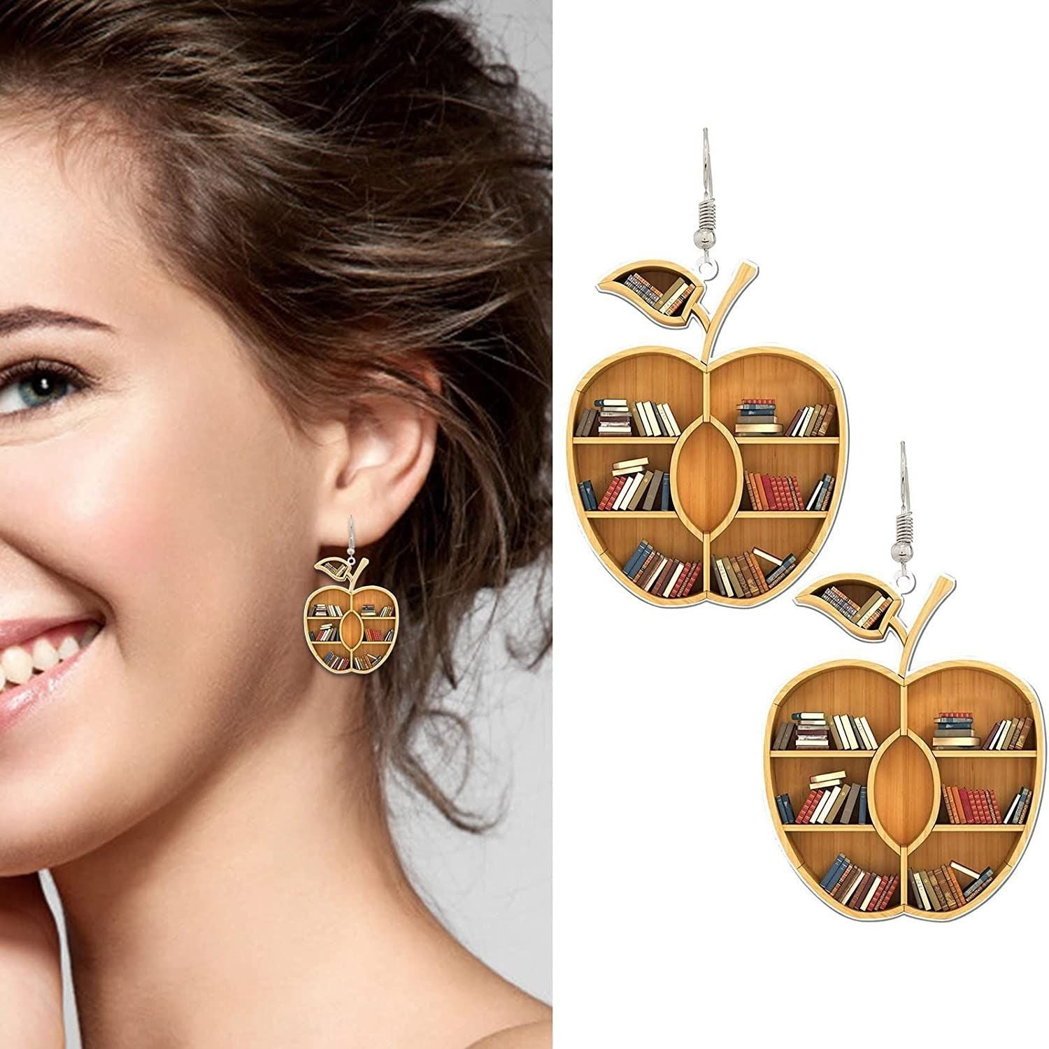 Wholesale Book Lovers Heart Librarian Earring