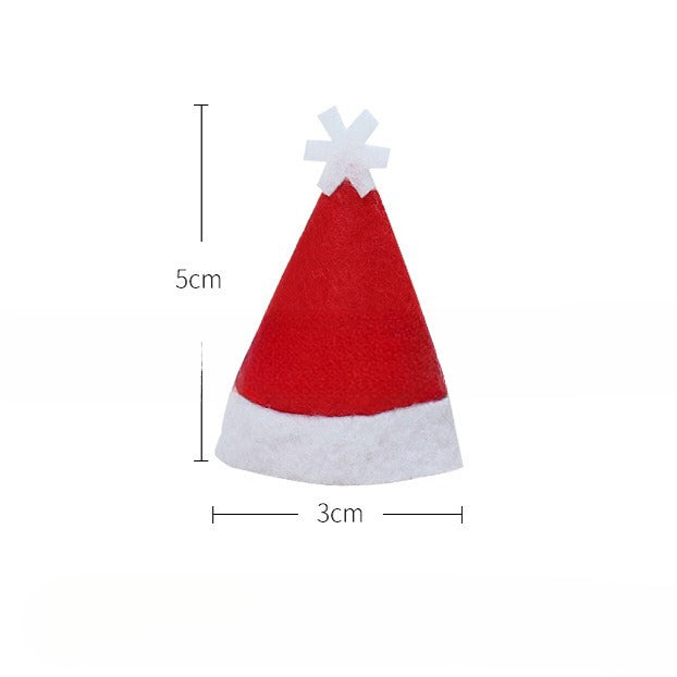 Wholesale 12pcs/pack Hot Sale Mini Santa Hat Non Woven Lollipop Hat Party Supplies